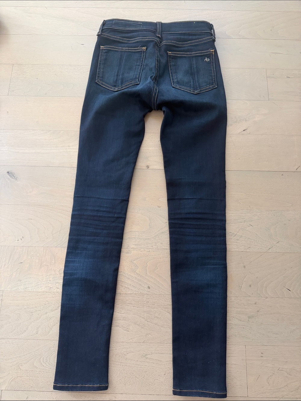 Dark Blue High Rise Ankle Skinny Jeans - Picture 3 of 3